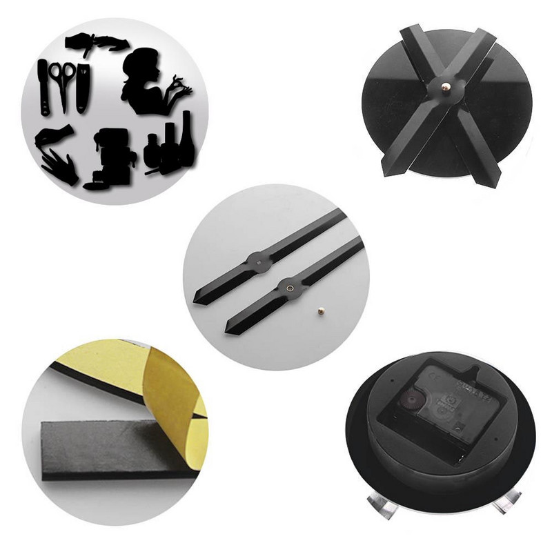 Köröm szépségszalon fali matricák dekoráció falióra köröm eszközök lakk smink manikűr akril tükör fali művészet barkácsolás óriási fali óra