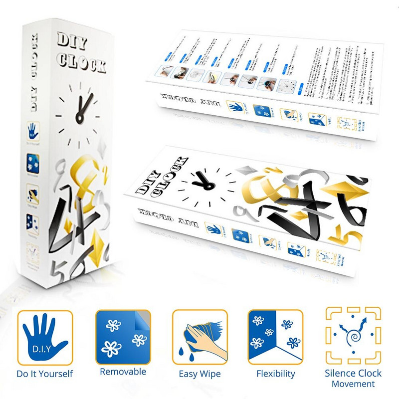 Köröm szépségszalon fali matricák dekoráció falióra köröm eszközök lakk smink manikűr akril tükör fali művészet barkácsolás óriási fali óra