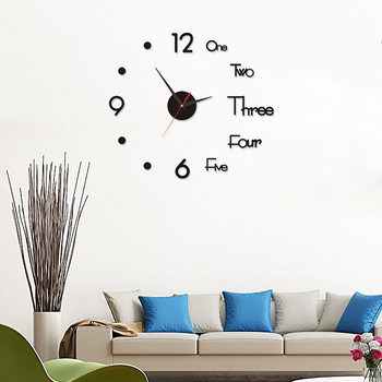 Нов креативен 3D светещ стикер за стенен часовник за всекидневна Направи си сам стикер за стена Часовник Mute Цифров часовник Стенен часовник Декорация на дома