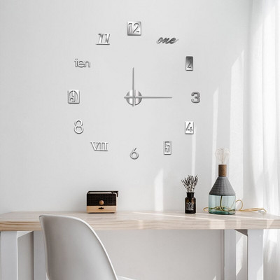 Új kreatív 3D világító falióra matrica nappaliba barkács fali matrica óra némítás digitális óra falióra lakberendezés