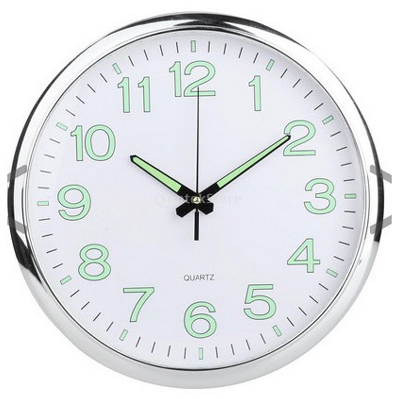 Ceas de perete minimalist, luminos, de 12 inch, design modern, cuarț alb, ceasuri suspendate simple, strălucitoare, pentru decorarea camerei de zi