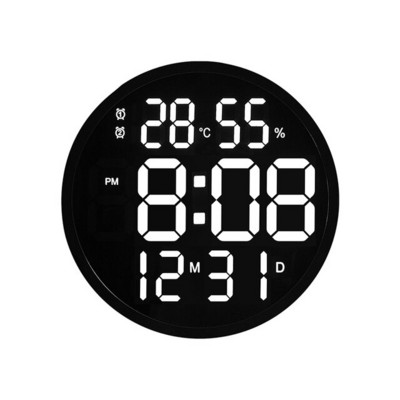 10 hüvelykes LED falióra Led nagy óra némítás digitális hőmérséklet és páratartalom elektronikus óra modern nappali dekoráció