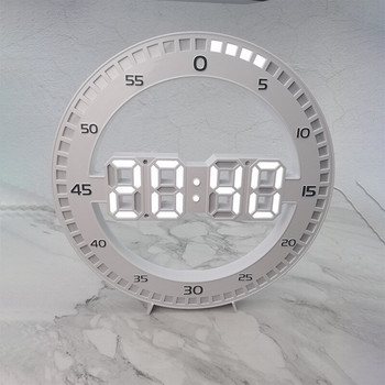 LED 3D технология Светещ цифров електронен заглушен стенен часовник Температура Дата Многофункционален скок Втори часовник Декорация на дома