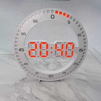 LED 3D технология Светещ цифров електронен заглушен стенен часовник Температура Дата Многофункционален скок Втори часовник Декорация на дома