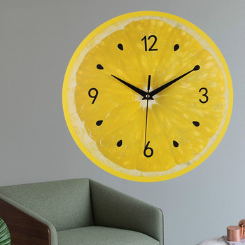 Стенен часовник с жълт лимонов плод Лайм Модерен кухненски часовник Часовник за домашен декор Часовник за всекидневна Стенни часовници с тропически плодове