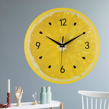 Стенен часовник с жълт лимонов плод Лайм Модерен кухненски часовник Часовник за домашен декор Часовник за всекидневна Стенни часовници с тропически плодове