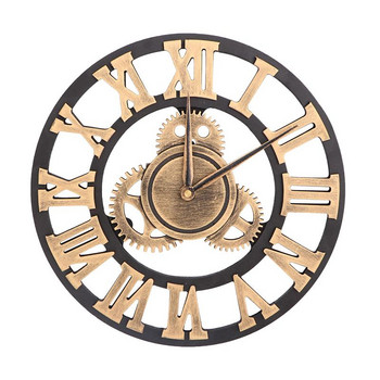 Стенен часовник в индустриален стил Ретро стенен часовник с индустриално оборудване Декоративен индустриален стенен часовник 30 см 34 см 40 см (без батерия)