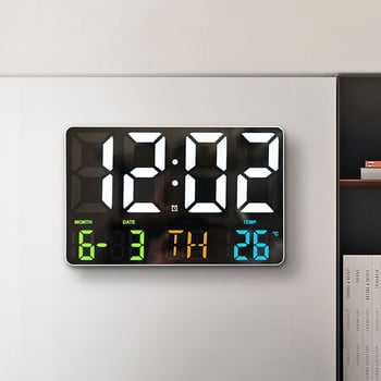 Ρολόι τοίχου LED Μεγάλης οθόνης Ανίχνευση φωτός Ημερομηνία Απενεργοποίησης Μνήμης Επιτραπέζιο ρολόι με τηλεχειριστήριο ηλεκτρονικό ρολόι τοίχου
