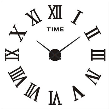 Модни Направи си сам 3D стенни римски цифри Акрилен стенен часовник Стикер Кварцови часовници Часовник за декорация на дома Стикери за всекидневна