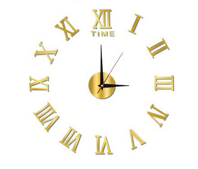 Moda DIY 3D Perete Numere Romane Acrilic Ceas de Perete Autocolant Ceasuri Cuarț Ceas pentru Decorarea Casei Autocolante pentru cameră de zi