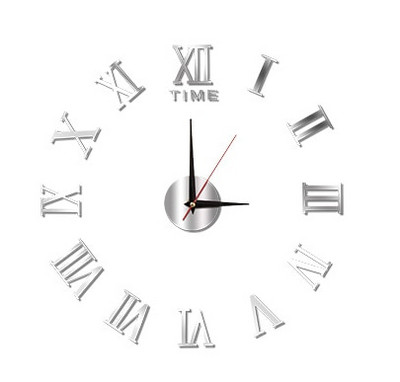 Moda DIY 3D Perete Numere Romane Acrilic Ceas de Perete Autocolant Ceasuri Cuarț Ceas pentru Decorarea Casei Autocolante pentru cameră de zi