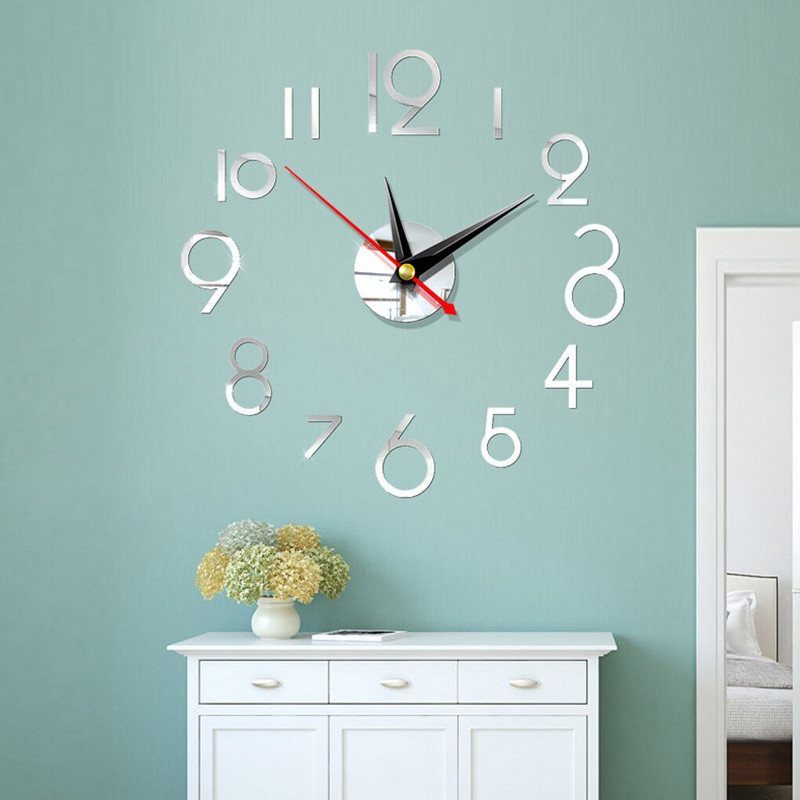 Falióra matrica 3D barkácsolás függő óra matrica öntapadó dekorációs falióra matrica, piros