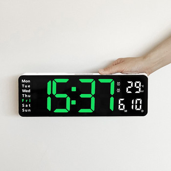 13-инчов LED цифров дисплей Стенен часовник Дистанционно управление Температура Час Дата Дата Седмица Изключване на захранването Памет Таймер Електронни будилници
