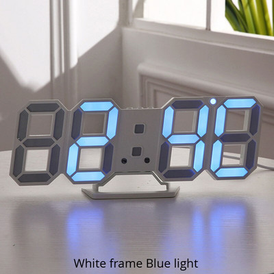 3D LED-es falióra Modern dizájn digitális asztali óra riasztó éjszakai fény Saat Reloj De Pared óra otthoni nappali dekorációhoz