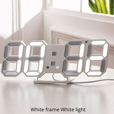 3D LED-es falióra Modern dizájn digitális asztali óra riasztó éjszakai fény Saat Reloj De Pared óra otthoni nappali dekorációhoz