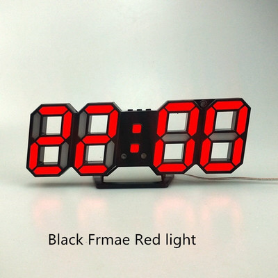 3D LED-es falióra Modern dizájn digitális asztali óra riasztó éjszakai fény Saat Reloj De Pared óra otthoni nappali dekorációhoz