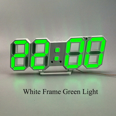 3D LED-es falióra Modern dizájn digitális asztali óra riasztó éjszakai fény Saat Reloj De Pared óra otthoni nappali dekorációhoz