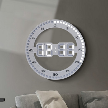 Модерен 3D светещ безшумен светодиоден цифров голям стенен часовник Електронен творчески скок Втори часовник Декорация на дома за всекидневна