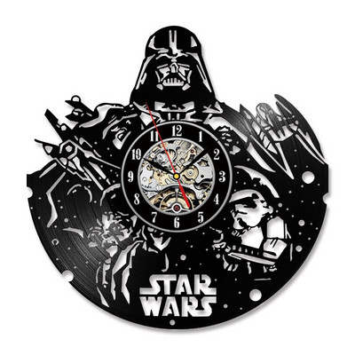Wars between Stars Series Bakelit lemez falióra Kreatív Retro 7 színű LED órák Otthoni nappali dekoráció