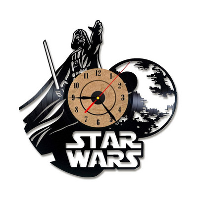 Wars between Stars Series Bakelit lemez falióra Kreatív Retro 7 színű LED órák Otthoni nappali dekoráció