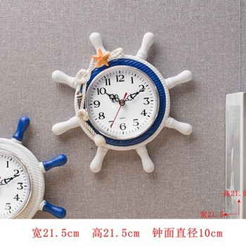 Часовник със спасителен пръстен, плаж, море, морска тема, декорация на лодка, висяща декорация на стена, фабрика, средиземноморски океан, ръчна изработка WJ721