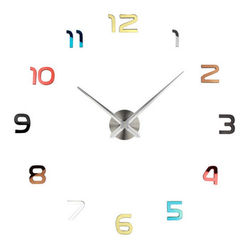Разпродажба Светещ 3D часовник с модерен дизайн Часовници 3D Направи си сам Акрилни огледални стикери Всекидневна Кварцова игла Европа Horloge Clock