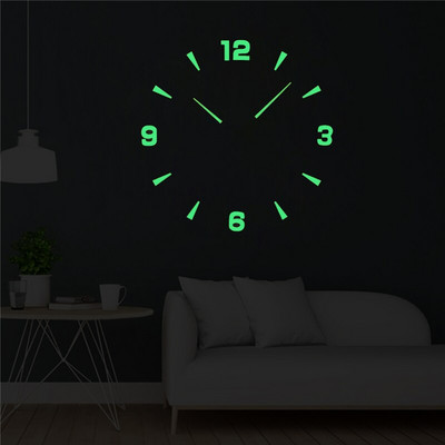 Vanzare Luminoase 3D Design Modern Ceasuri Ceasuri 3D DIY Acrilic Autocolante Oglindă Camera de zi Cuarț Ceas Europa Ceas