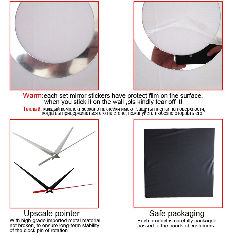 nou ceas de perete fierbinte camera de zi autocolante de perete europa oglindă material acrilic decor acasă ceasuri cuarț ceasuri natură moartă