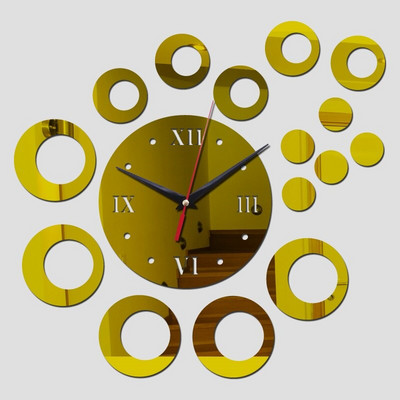 Akciós egyarcú tű barkács tükör akril anyag falmatrica kör dekoráció kvarc fali órák nappali fali órák