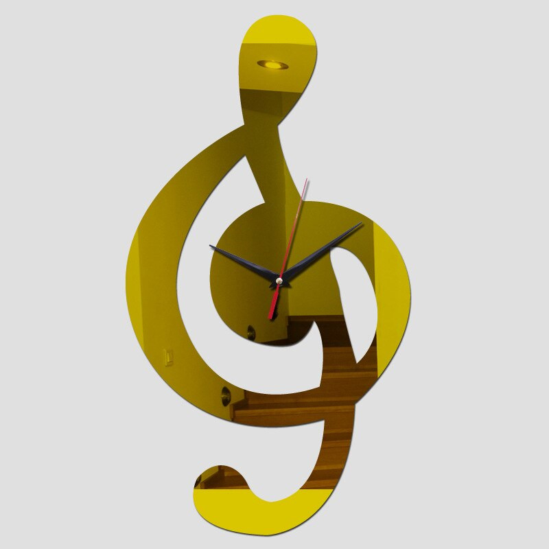 3D kreatív hangjegy falióra új modern design matrica tükör csendes otthoni óra dekoratív nappali klok