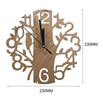 Модерен дървен стенен часовник с ретро дизайн Моден стил Домашен хол Кафене Шик Бар Личност Тих часовник Квадратна форма