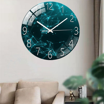 Стенен часовник в скандинавски стил за всекидневна 3D златен елен Домакински моден стъклен безпробивен лек прост кварцов безшумен часовник