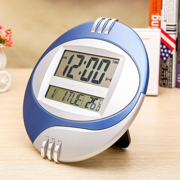 Дисплей за температура Цифров стенен електронен часовник LCD Модерен календар LED часовник със скоба Mute Of Home Office Decoration