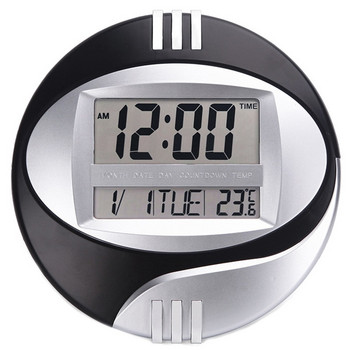 Дисплей за температура Цифров стенен електронен часовник LCD Модерен календар LED часовник със скоба Mute Of Home Office Decoration