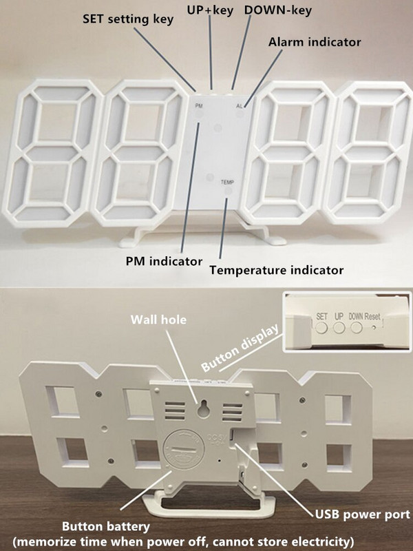 LED digitális falióra ébresztő dátum hőmérséklet automatikus háttérvilágítás asztali asztali lakberendezési állvány függesztett órák nagykereskedés