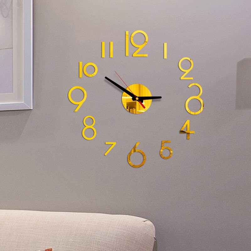 3D barkácsolás nagy falióra modern design néma digitális akril tükör öntapadó falióra nappali lakberendezés karácsonyi ajándék