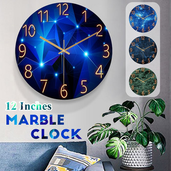 12-инчов моден стъклен кварцов часовник Home Living Quiet Silent Simple Clock Mute стенен часовник часовник за всекидневна стъклен стенен часовник