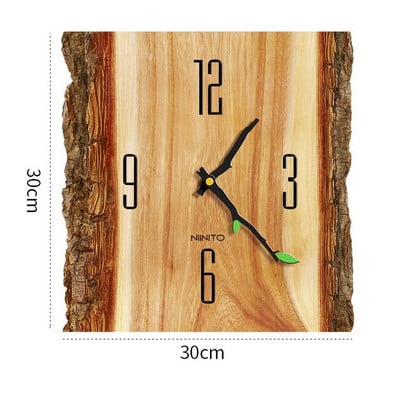 Vintage puidust seinakell Moodne disain Vintage maalähedane retrokell Kodukontori kohviku sisustus Kunst suur seinakell