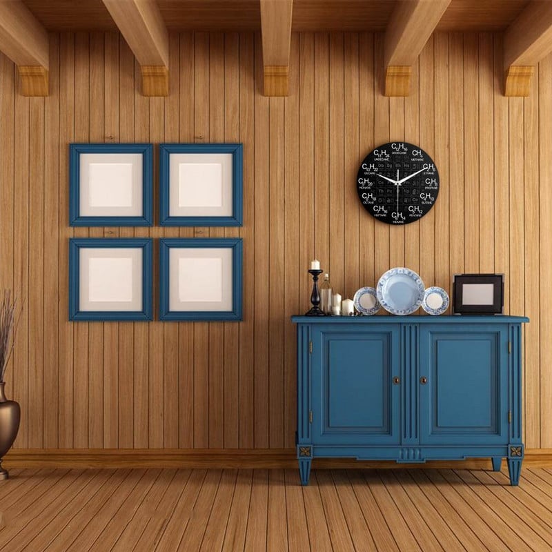 Tabel periodic al elementelor ceas de perete chimie formule chimice ca numere de timp ceas de perete știință chimică decor de perete