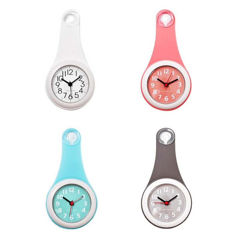 Nou ceas de perete colorat pentru bucătărie, baie, impermeabil, silențios, pentru agățat de duș, ceasuri de perete cu ventuze, decorare pentru casă