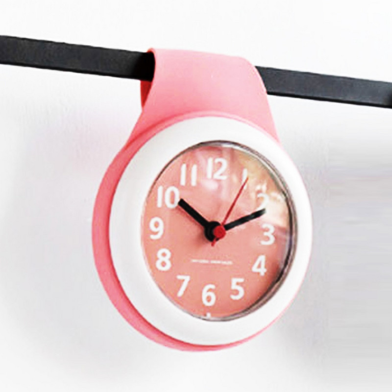 Nou ceas de perete colorat pentru bucătărie, baie, impermeabil, silențios, pentru agățat de duș, ceasuri de perete cu ventuze, decorare pentru casă