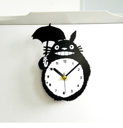 Cute Totoro Fridge Magnet μαγνητικό ρολόι τοίχου Σκανδιναβικά αξεσουάρ διακόσμησης σπιτιού Θήκη μηνυμάτων ρολογιού ψυγείου για παιδιά