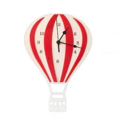 Skandináv stílusú hőlégballon alakú fali függőóra fa néma falióra elem nélküli gyerek hálószoba lakberendezés