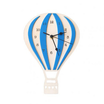Skandináv stílusú hőlégballon alakú fali függőóra fa néma falióra elem nélküli gyerek hálószoba lakberendezés