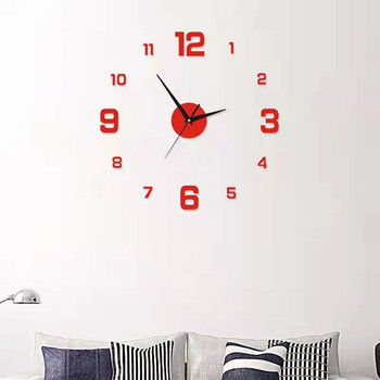 3D стенен часовник Светещи стенни часовници без рамки Стикери за стена Безшумен часовник за дома Всекидневна Офис Декорация на стена Декорация на спалня