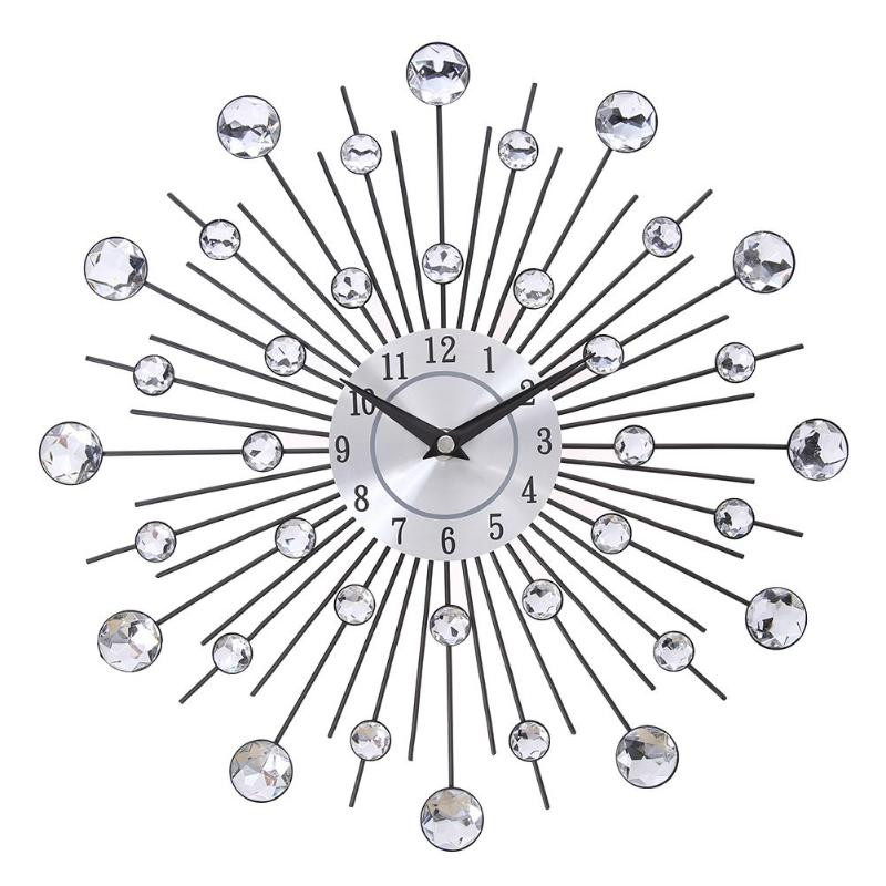 Crystal Sunburst seinakell Morden Design Suured vanaaegsed seinakellad Kodukaunistusega 33 cm Suure suurusega rippuv käekell reloj de pared