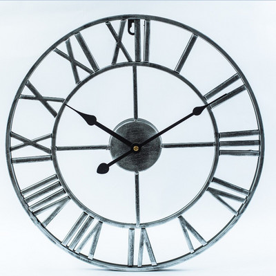 Namų svetainės dekoras Vintažinis didelis sieninis laikrodis geležinis romėniškas skaitmuo Tylus miegamasis kabinetas Sienų apdaila Sieninis laikrodis