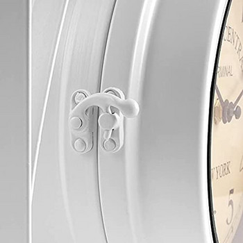 Железен кръгъл стенен висящ двустранен ретро часовник с две лица Кръгъл полилей Стенен висящ часовник Домашен декор