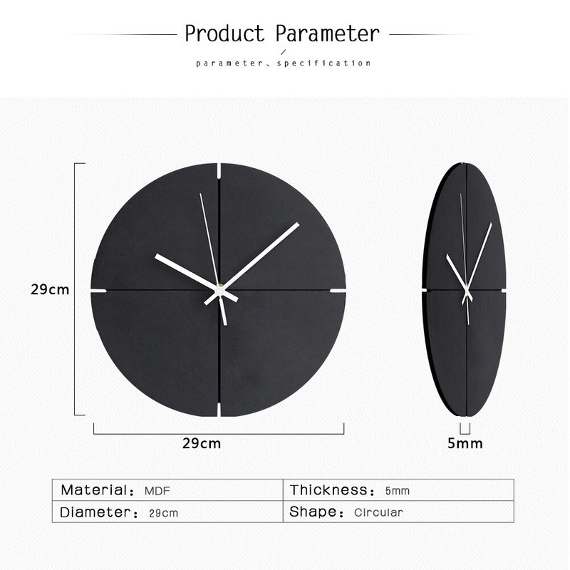 Ceas de perete rotund din lemn Silențios din lemn pentru sufragerie Ceas decorativ pentru agățat Ceasuri de perete cu design modern de 12 inch Decor pentru casă