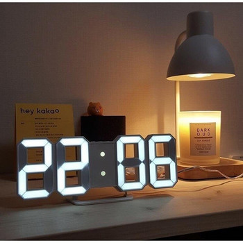 Нова декорация за всекидневна цифров часовник будилник цифров стенен часовник LED часовник настолен LED стерео 3D цифров часовник